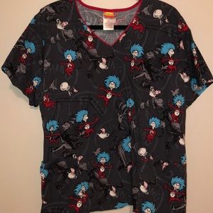 Plus size dr Seuss scrub top